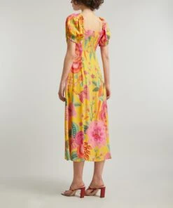 Farm Rio Yellow Macaw Bloom Puff-Sleeve Midi-Dress 8 Farm Rio Yellow Macaw Bloom Puff-Sleeve Midi-Dress -Farm Rio || Liberty || Paloma Wool Shop 000787612 R525272006 4