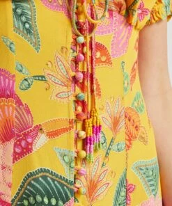 Farm Rio Yellow Macaw Bloom Puff-Sleeve Midi-Dress 9 Farm Rio Yellow Macaw Bloom Puff-Sleeve Midi-Dress -Farm Rio || Liberty || Paloma Wool Shop 000787612 R525272006 5