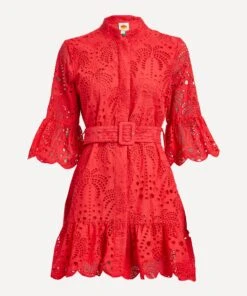 Farm Rio Red Palm Tree Mini-Dress