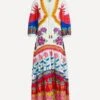 Farm Rio Off-White Vivid Garden Maxi-Dress
