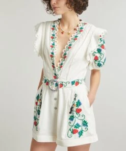 Farm Rio Cross-Stitch Toucan Embroidered Romper -Farm Rio || Liberty || Paloma Wool Shop 000787619 R525307006 3