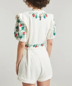 Farm Rio Cross-Stitch Toucan Embroidered Romper -Farm Rio || Liberty || Paloma Wool Shop 000787619 R525307006 4