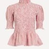 Aleria Short-Sleeve Pink Stripes Shirt