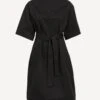 Tie Waist Cotton Midi-Dress