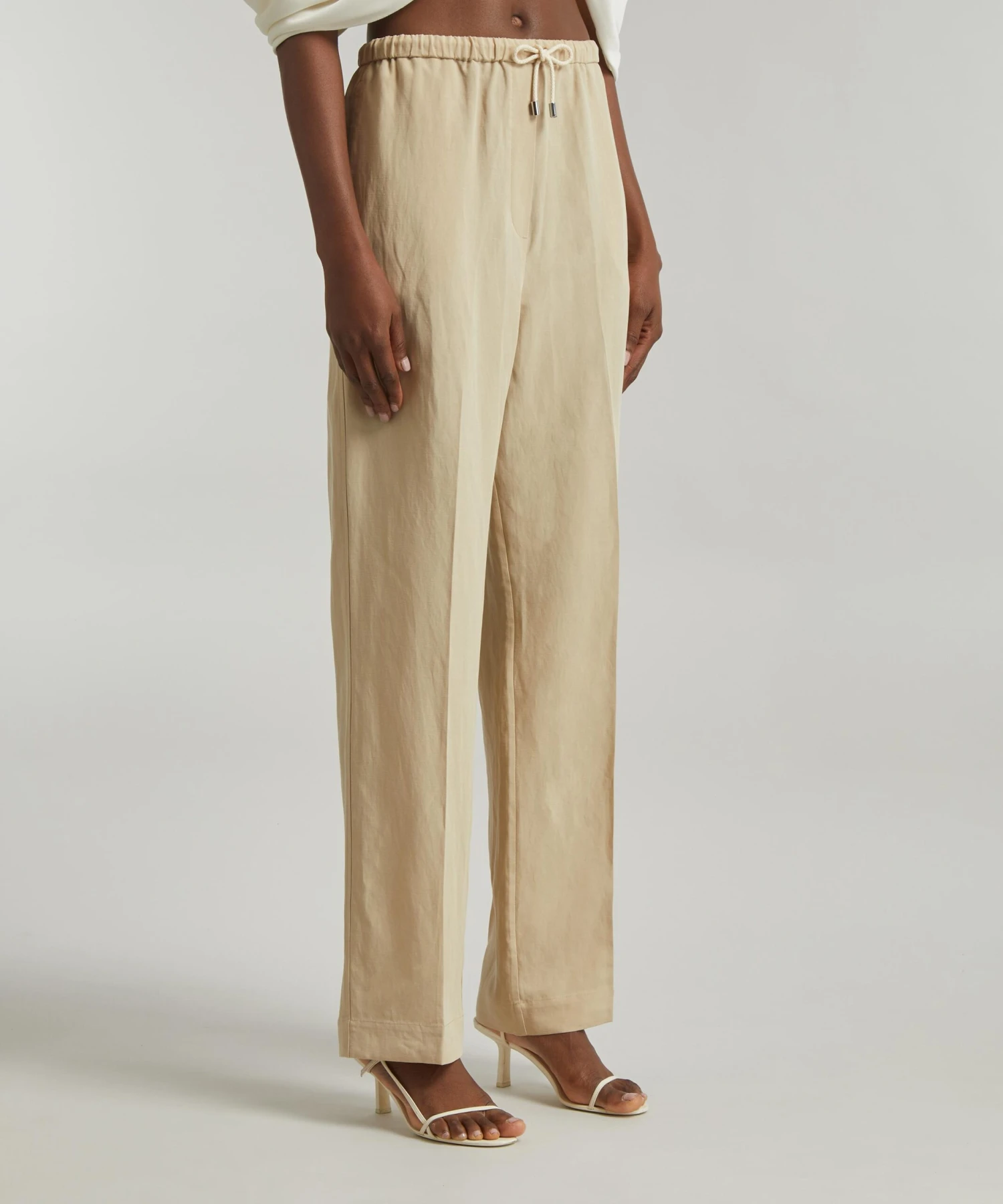 Press-Creased Drawstring Trousers 3 Press-Creased Drawstring Trousers - Image 3